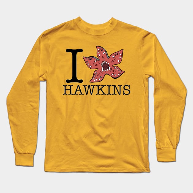 New Hawkins Long Sleeve T-Shirt by GarBear Designs
